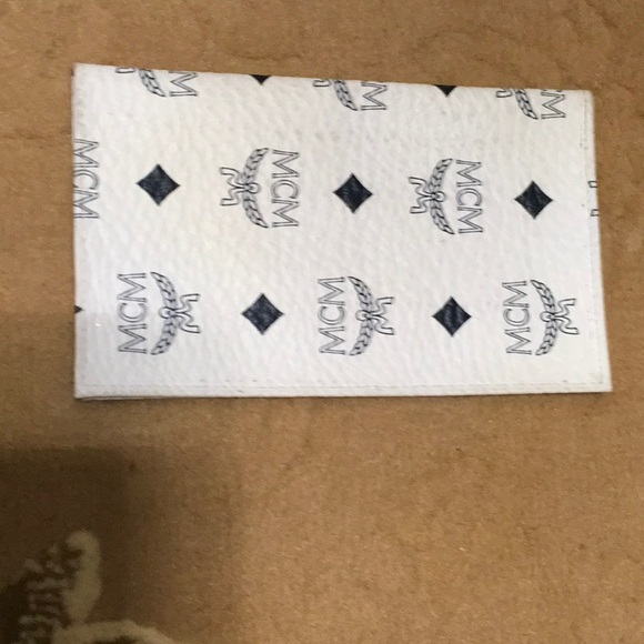 MCM Accessories - MCM White Logo Monogram Checkbook/Cell Phone Holder